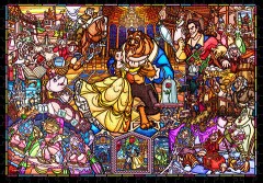Beauty and the Beast in stained glass
