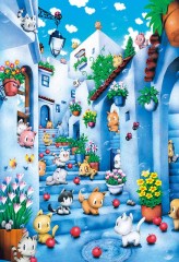 Cats in the blue town (Morocco)