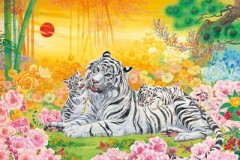 Auspicious white tigers
