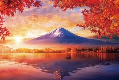 Autumn mist over the Fuji lakeside