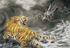 Lucky tiger and dragon