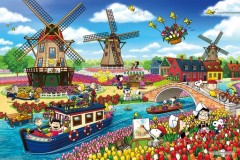 Snoopy in the tulip fields
