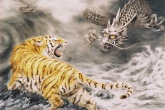 Lucky tiger and dragon