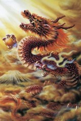 Dragon rising over Fuji